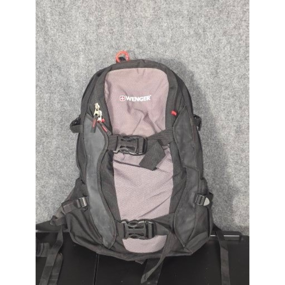 Wenger SwissGear Backpack Black Grey Laptop Compartment Hiking Daypack 19x13